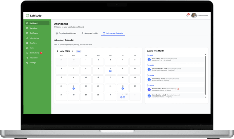 Labitude Platform on Laptop